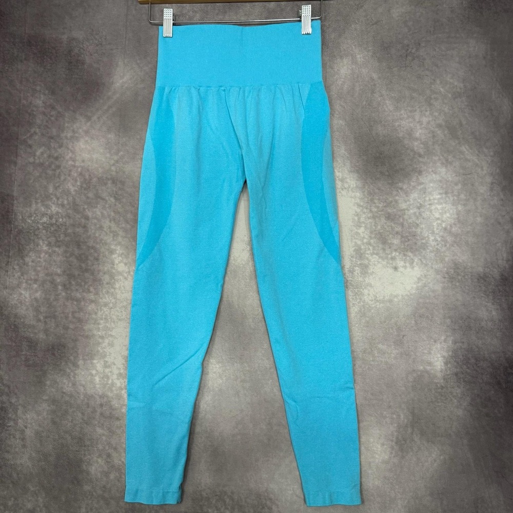 NVGTN Leggings‎ Womens Medium Blue High Waist Seamless Yoga Pants Athletic